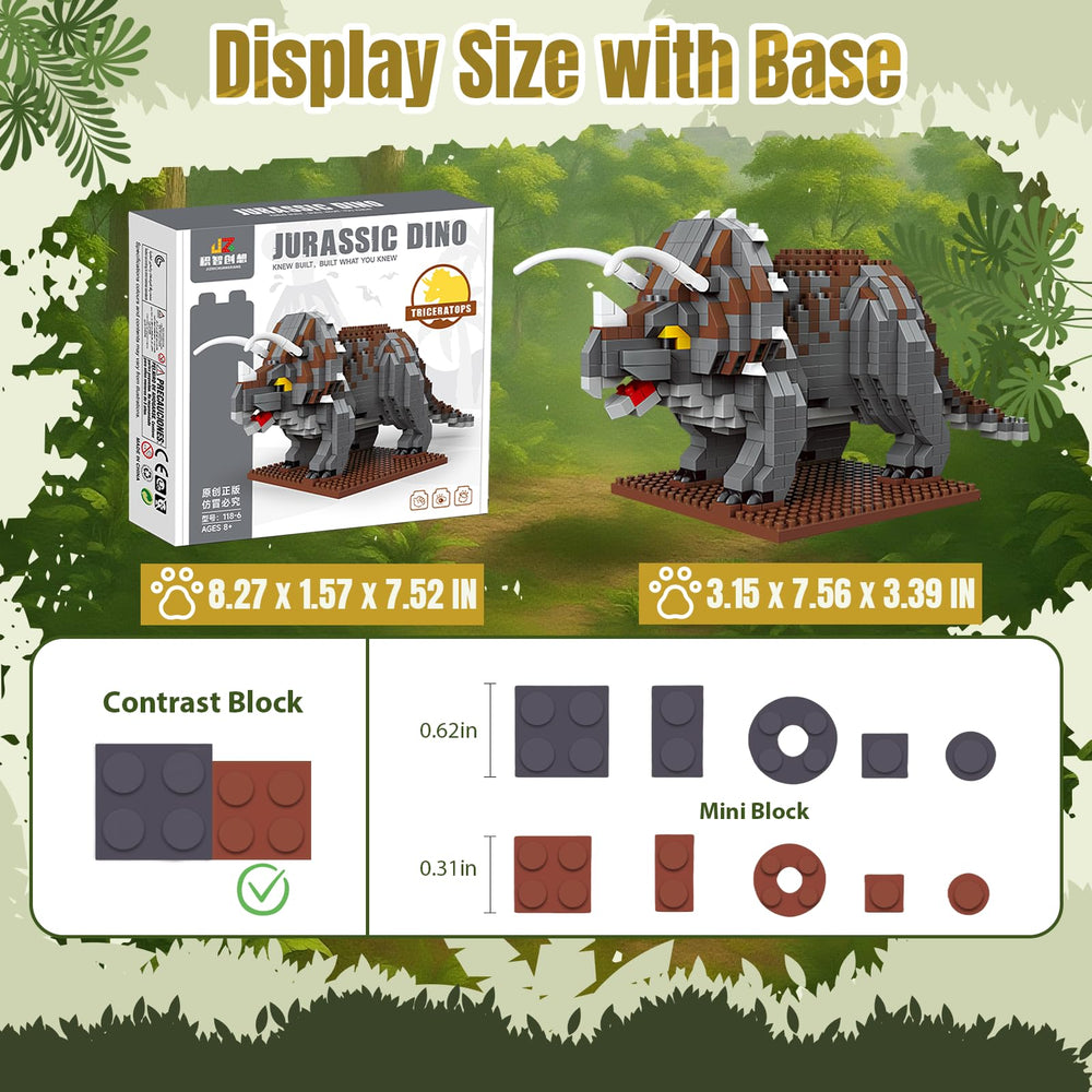 IBLOTIME Triceratops on display base ready for desk or shelf