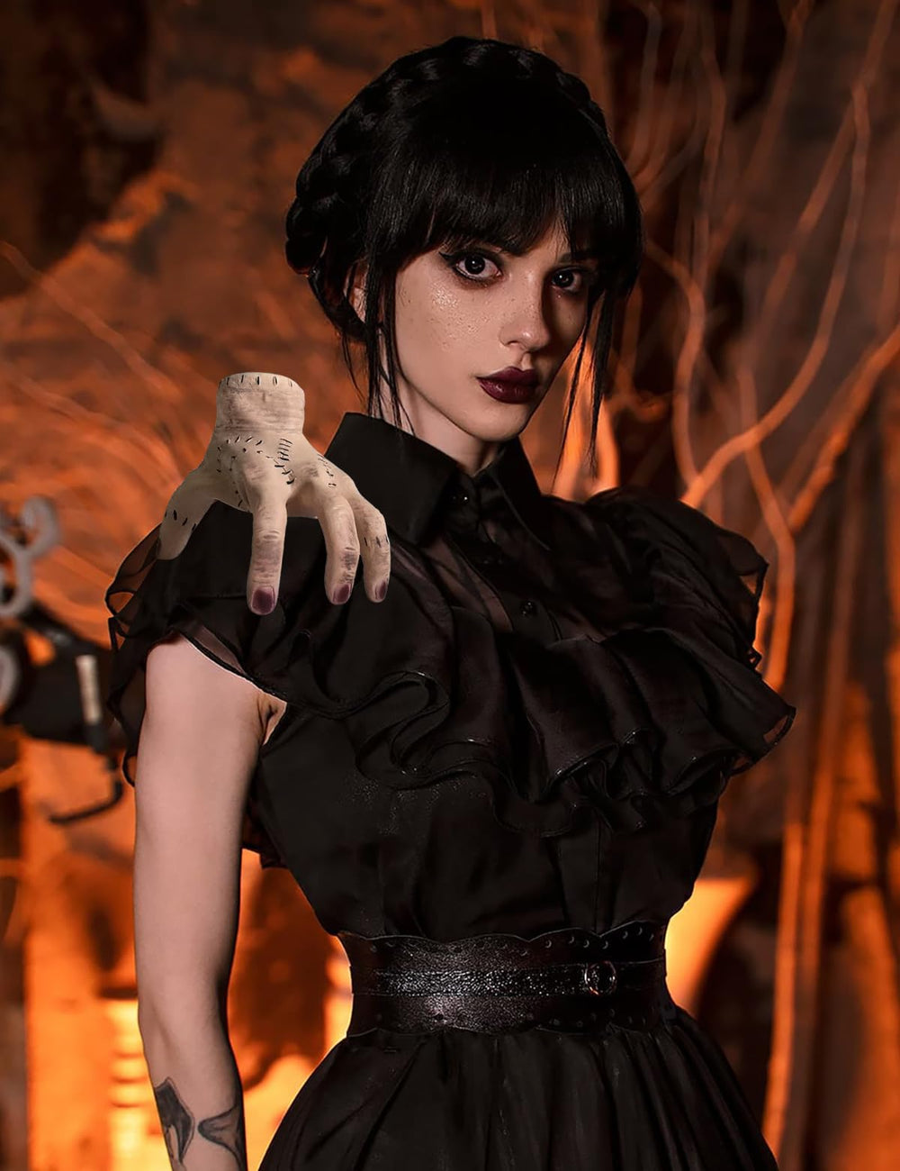 IBQ Horror hand demonstrates battery activation setup for quick play and compact setup.