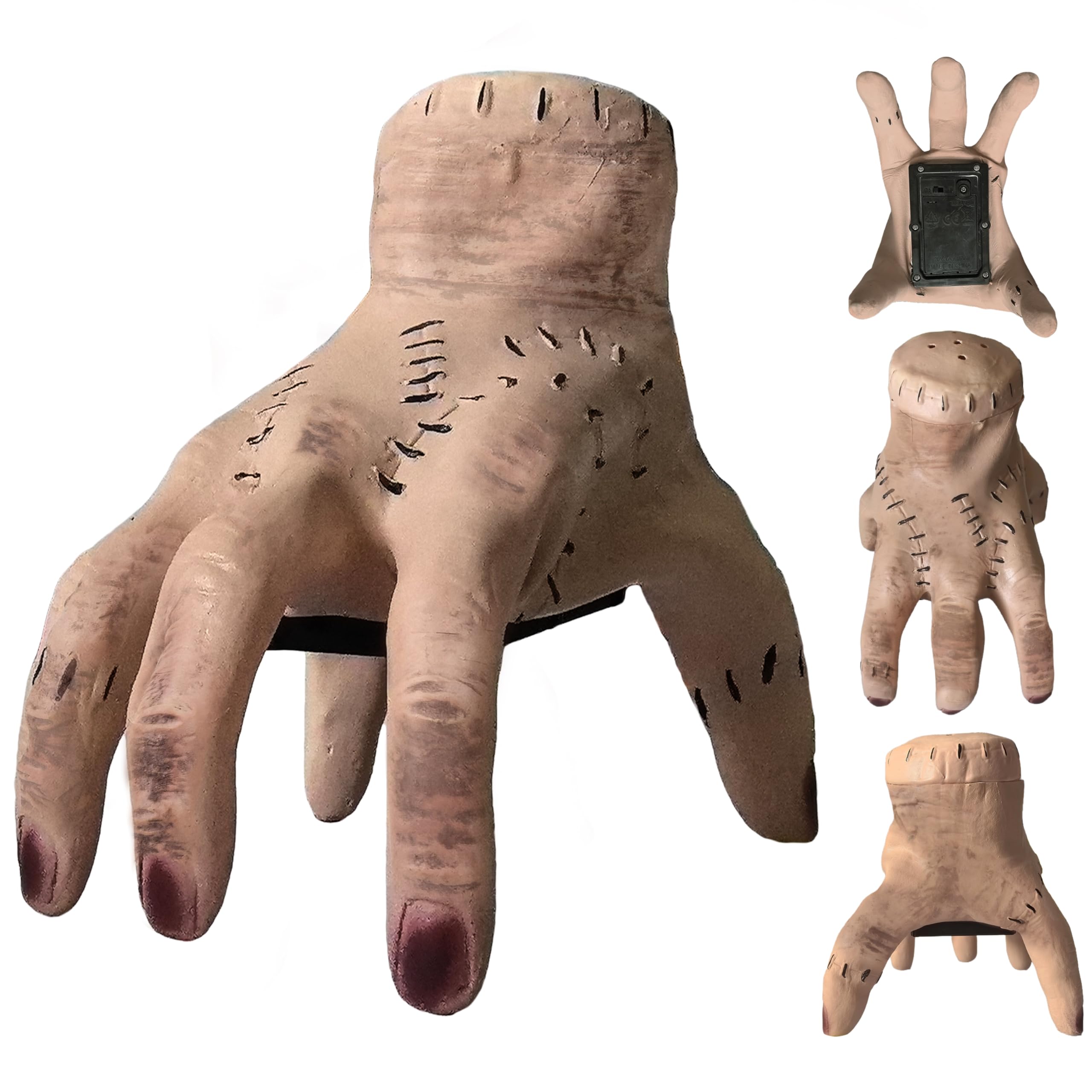 IBQ Horror electronic walking hand showcases a lifelike prop for Halloween costumes.