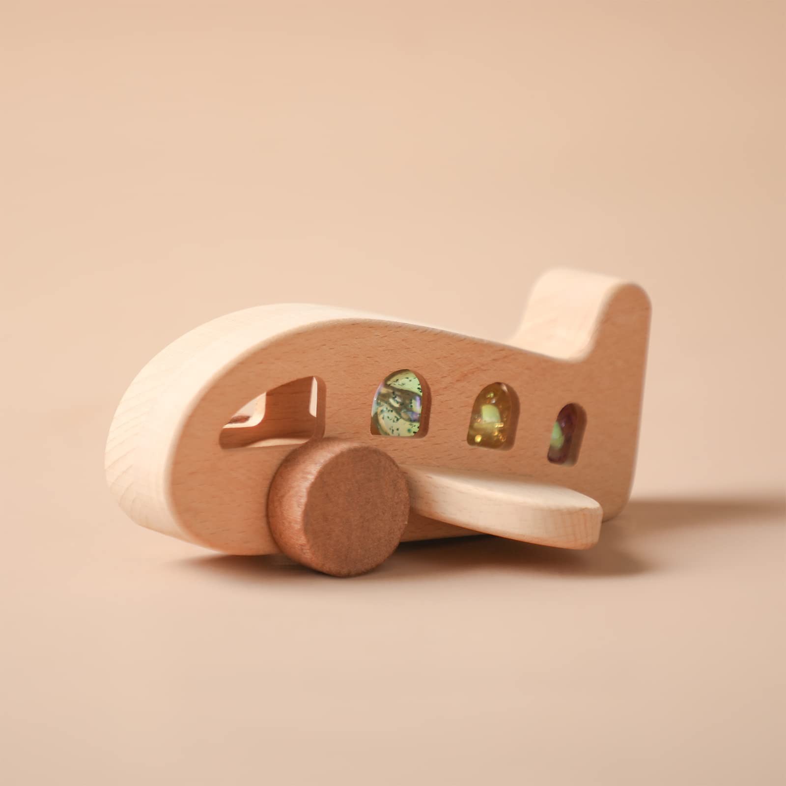 ibwaae wooden airplane toy front view promotes imaginative play