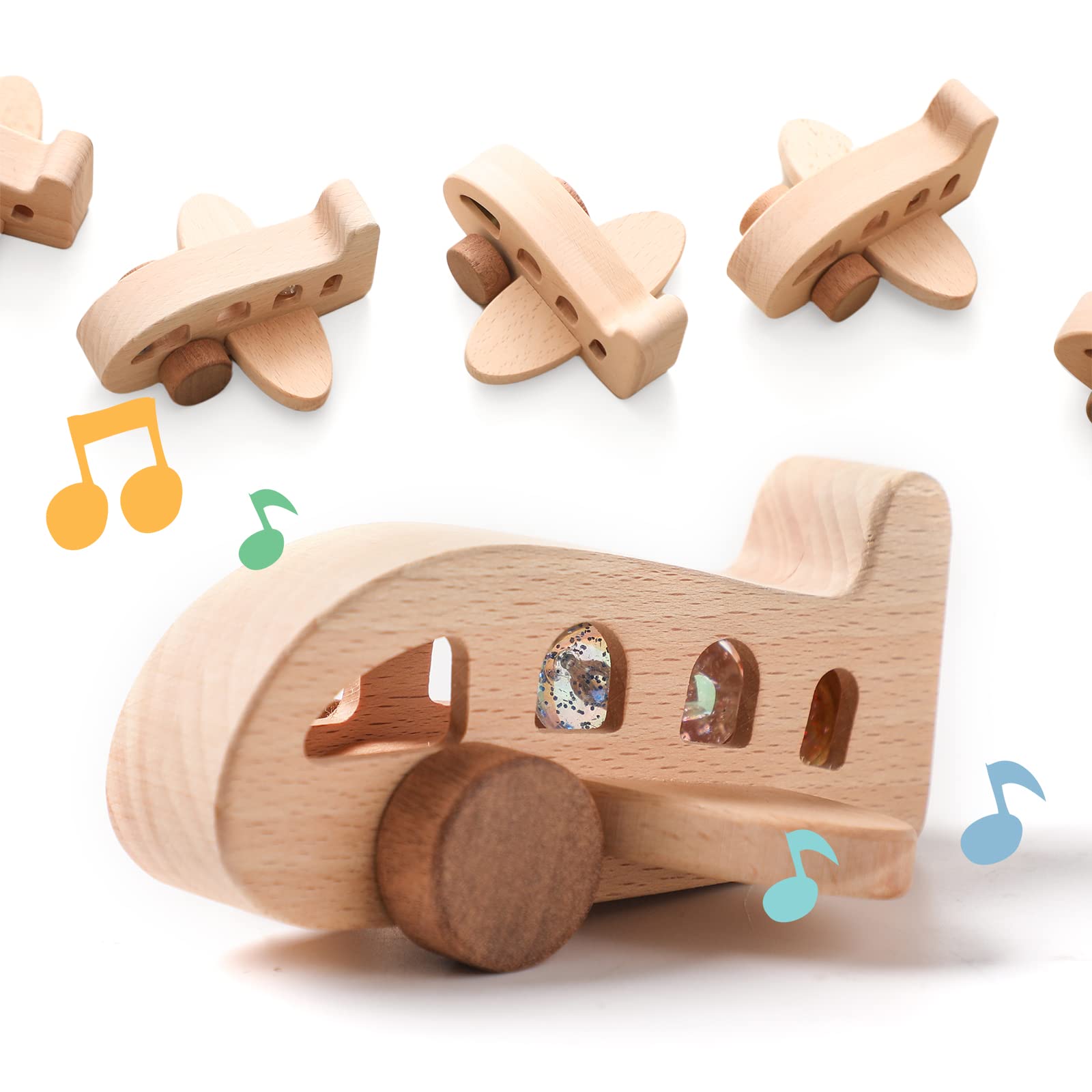 ibwaae wooden airplane toy side view invites exploration