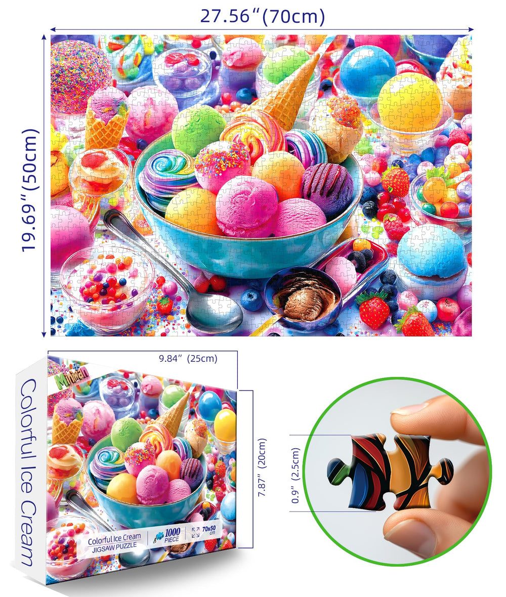 MINIWAN ice cream sweets puzzle with 1000 pieces supports family game night