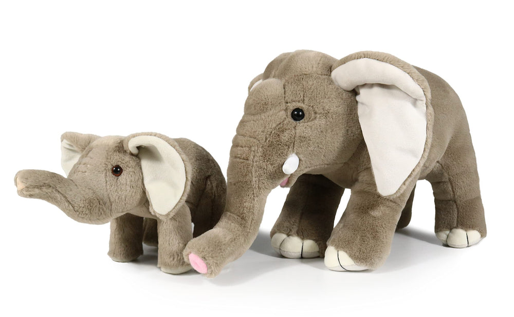 Ice King Bear elephant mom and baby side view plush display