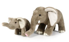 Ice King Bear elephant mom and baby side view plush display