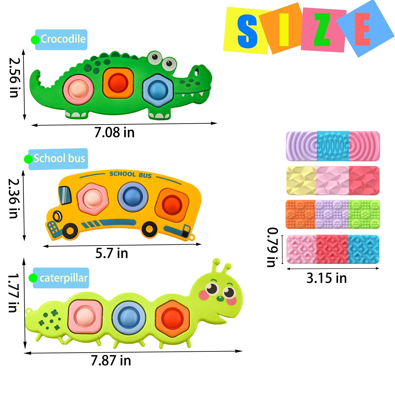 Iceacrin 7 Pcs Fidget Popper offers anxiety-relief through touch and movement.