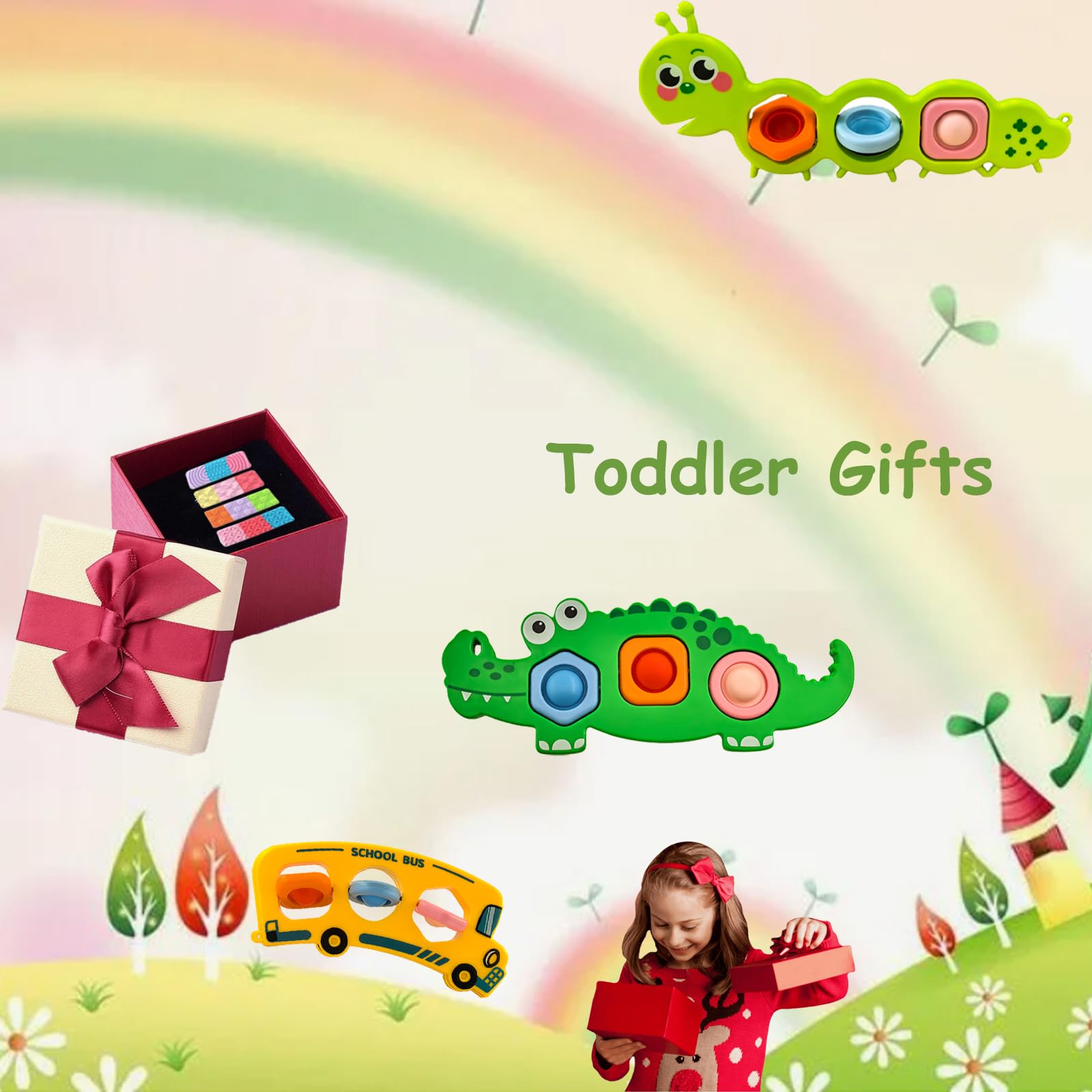 Iceacrin 7 Pcs Fidget Popper makes a thoughtful toddler gift.