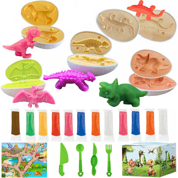 Iceacrin dinosaur eggs set with egg molds for imaginative play and Easter crafts.