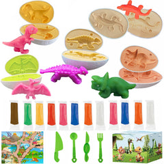 Iceacrin dinosaur eggs set with egg molds for imaginative play and Easter crafts.