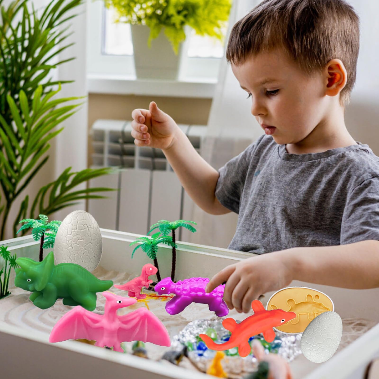Iceacrin prefilled dinosaur eggs enable easy setup and instant playtime.