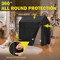 Iceberg Elf Playhouse Cover folds for compact storage when not in use