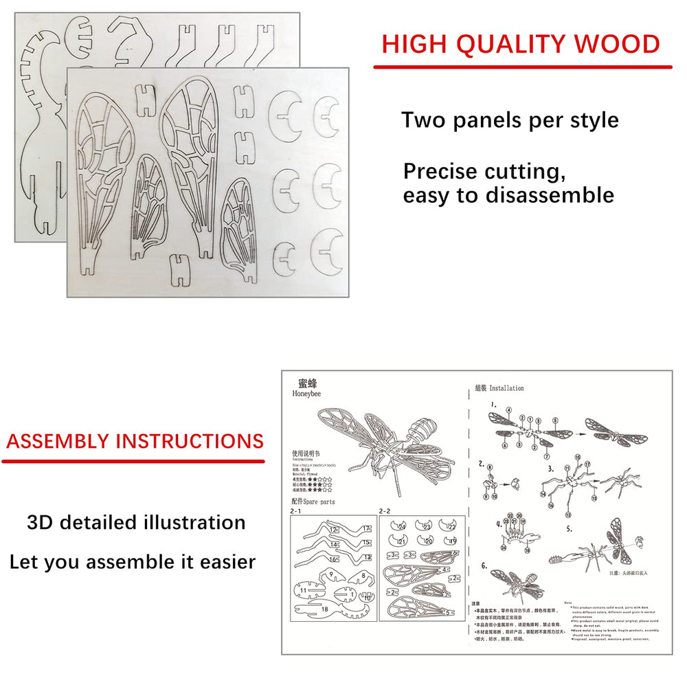 i-CHONY 3D insect puzzle beetle – portable learning toy for holidays and gifts