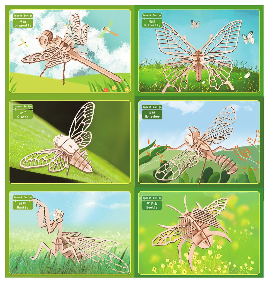 i-CHONY 3D insect puzzle dragonfly – immersive building activity for creativity