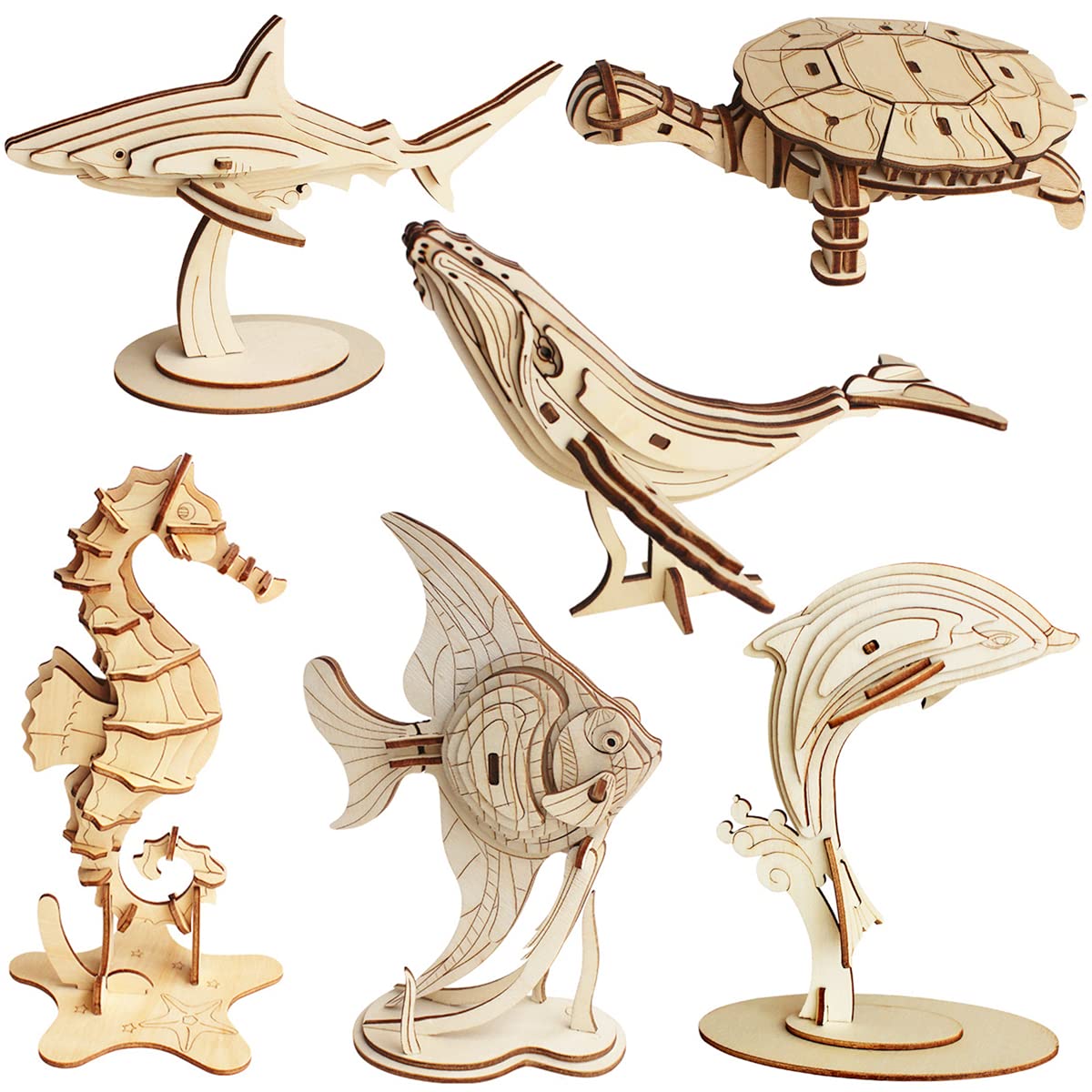 i-CHONY dolphins puzzle: precise wooden pieces for engaging STEM play
