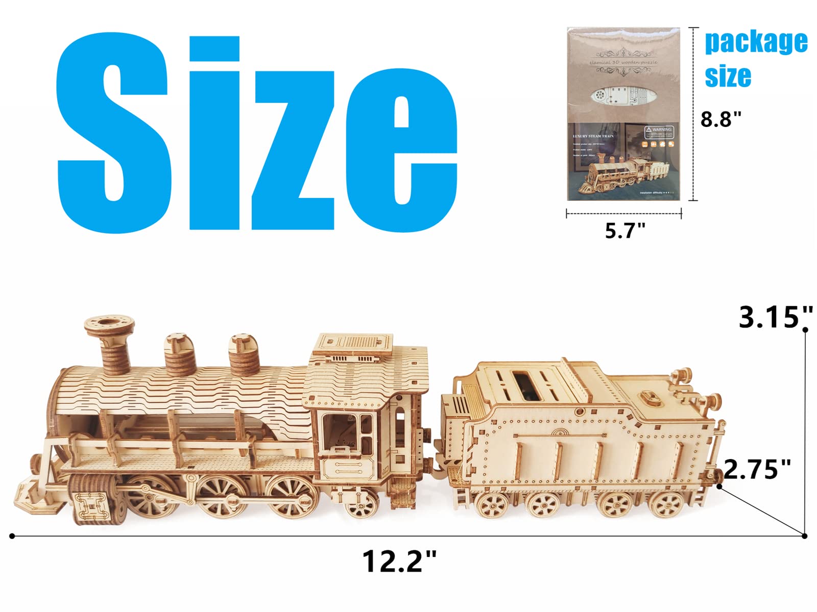 i-CHONY 3D wooden steam train puzzle instruction manual