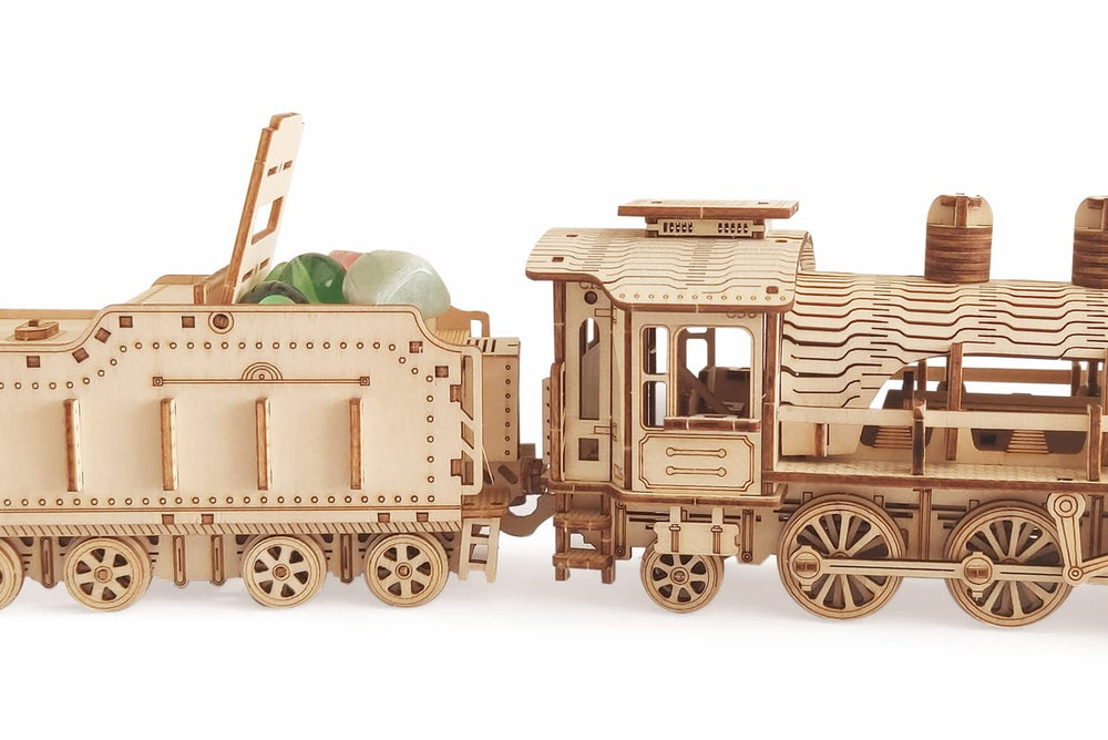 i-CHONY steam train puzzle laser-cut parts for glue-free assembly