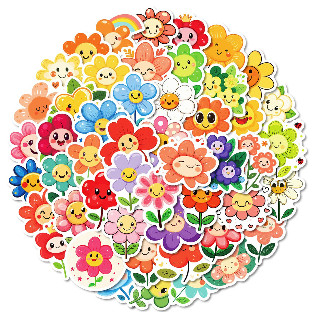 Icicrim Smile Flower sticker for laptop delivers vivid, durable vinyl color.