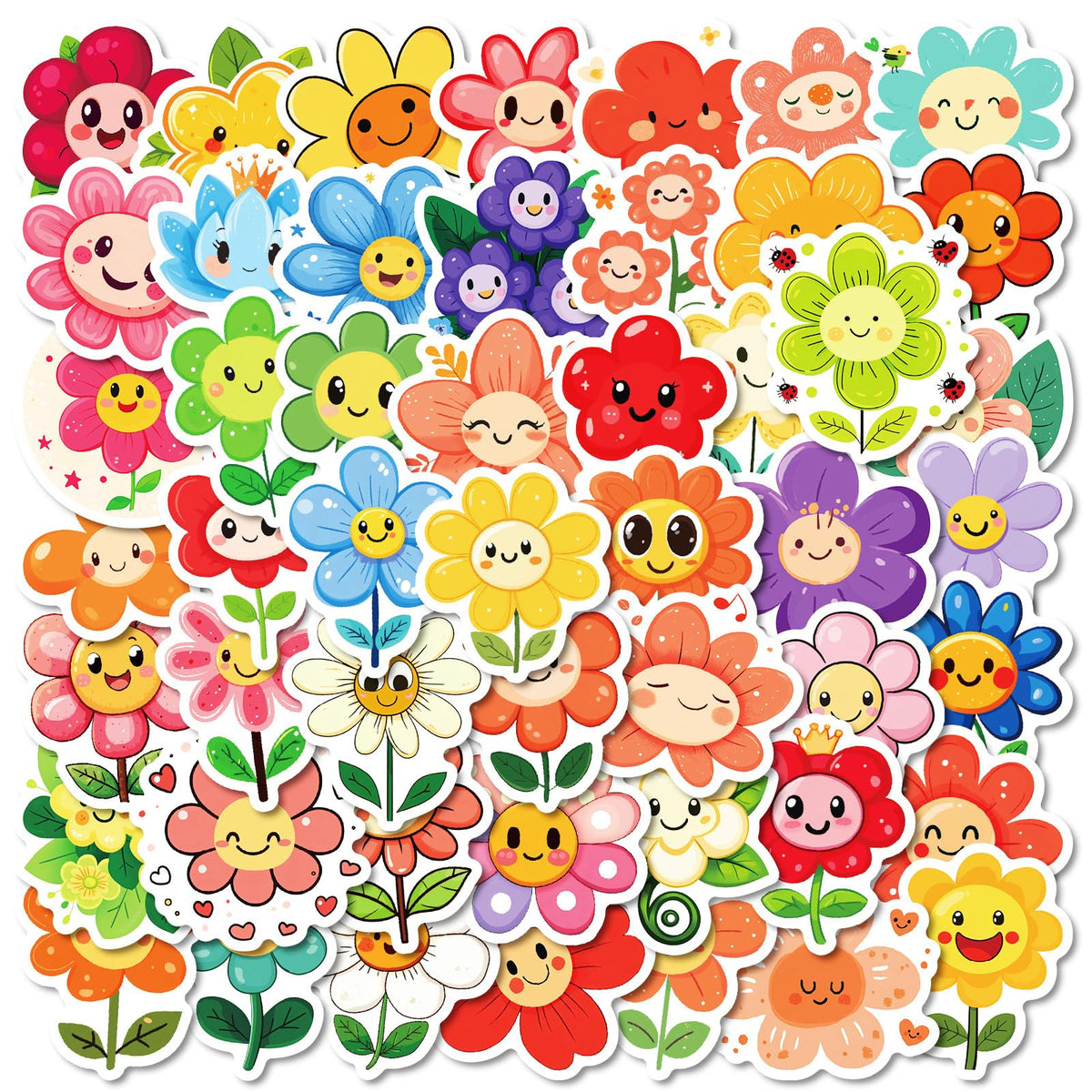 Icicrim Smile Flower sticker on a water bottle adds playful charm with waterproof color.