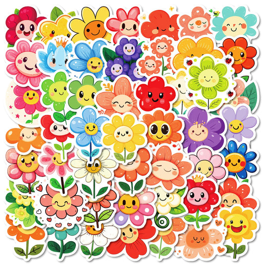 Icicrim Smile Flower sticker on a water bottle adds playful charm with waterproof color.