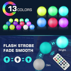 Icnice neon-light pool ball enhances pool party atmosphere.