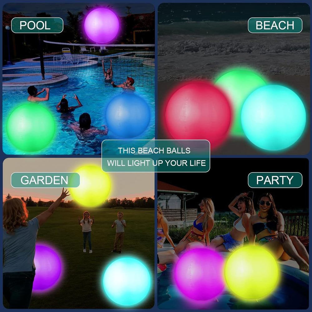 Icnice waterproof inflatable glow ball for water play.