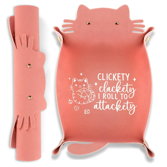 ICoDeesse cat-dice-tray-pinkk keeps dice in place during RPG sessions.