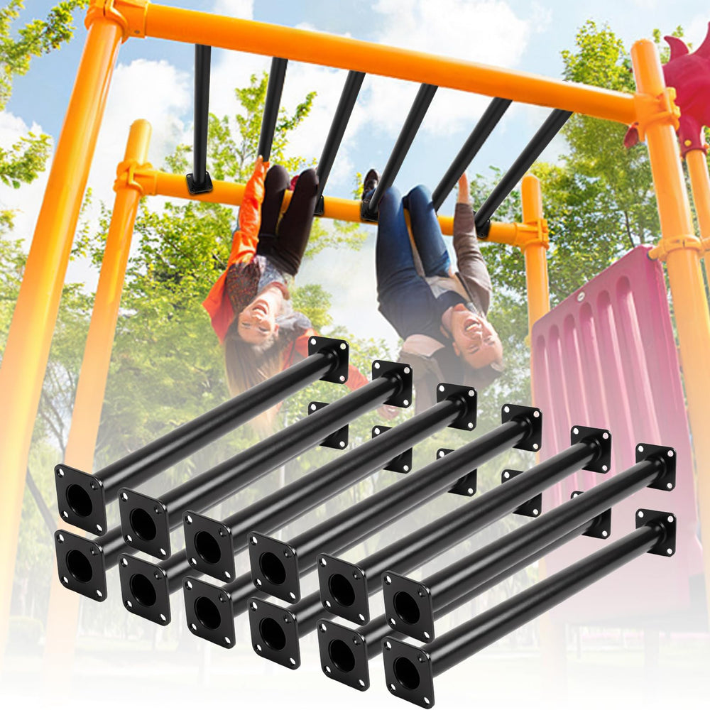 ICokin 16-5in outdoor monkey bars in a sunny backyard for durable family play.