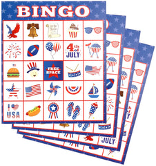 Iconikal 32-player bingo cards with patriotic design for classrooms.
