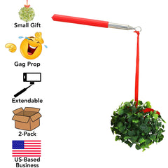 Iconikal mistletoe on stick with festive red ribbon detail for decor.