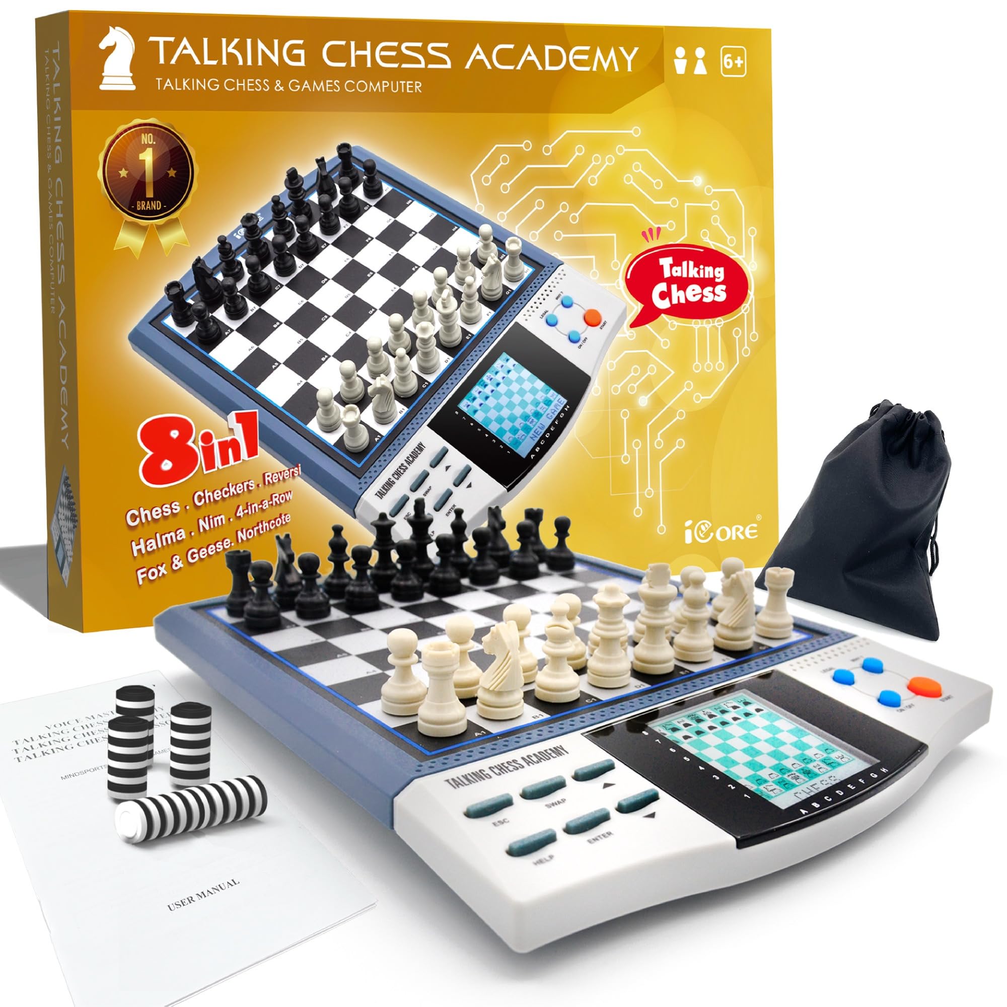 iCore Electronic Chess Set main board with sensors for responsive play