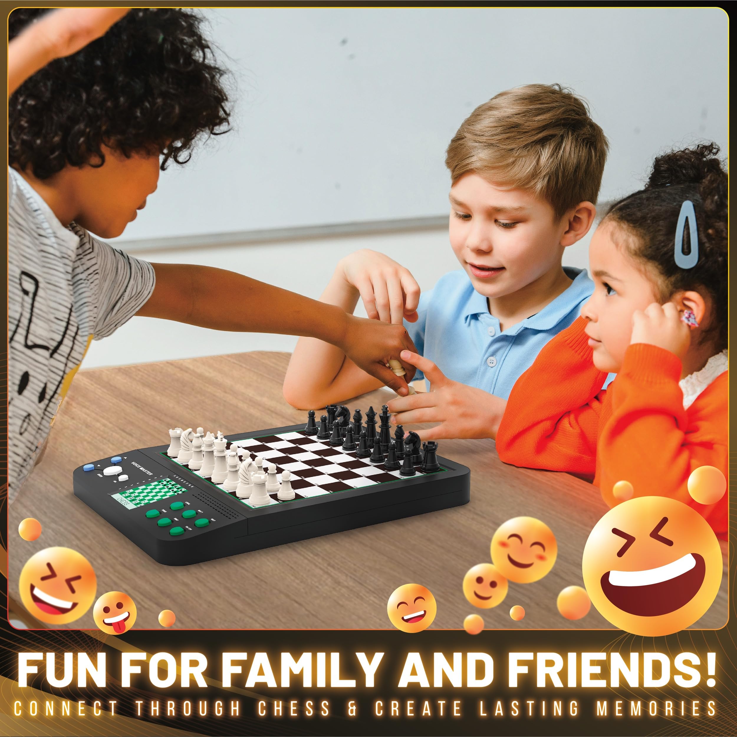iCore Electronic Chess Set Pro Black 30-level dial showing scalable challenges