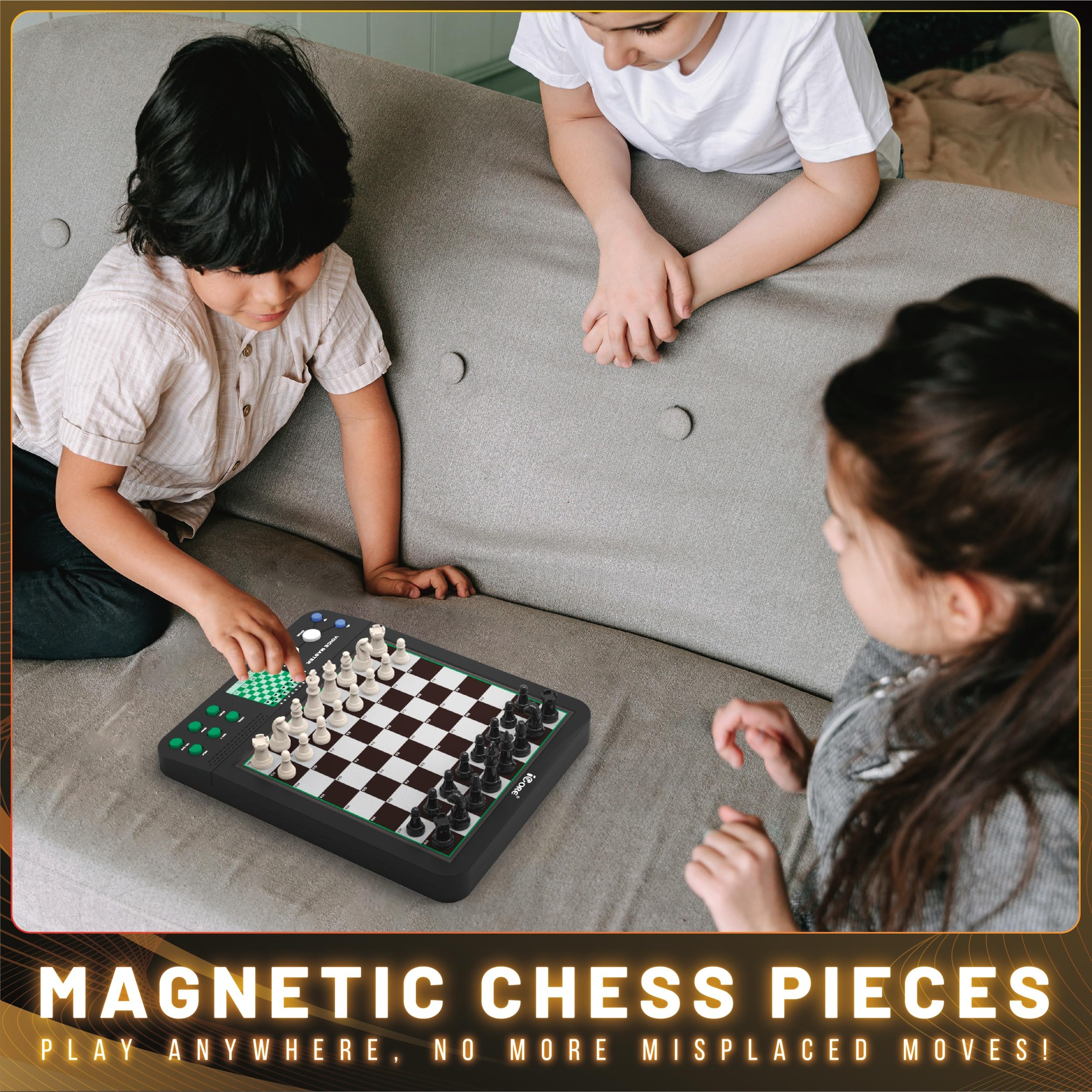 iCore Electronic Chess Set Pro Black save and review feature to track progress
