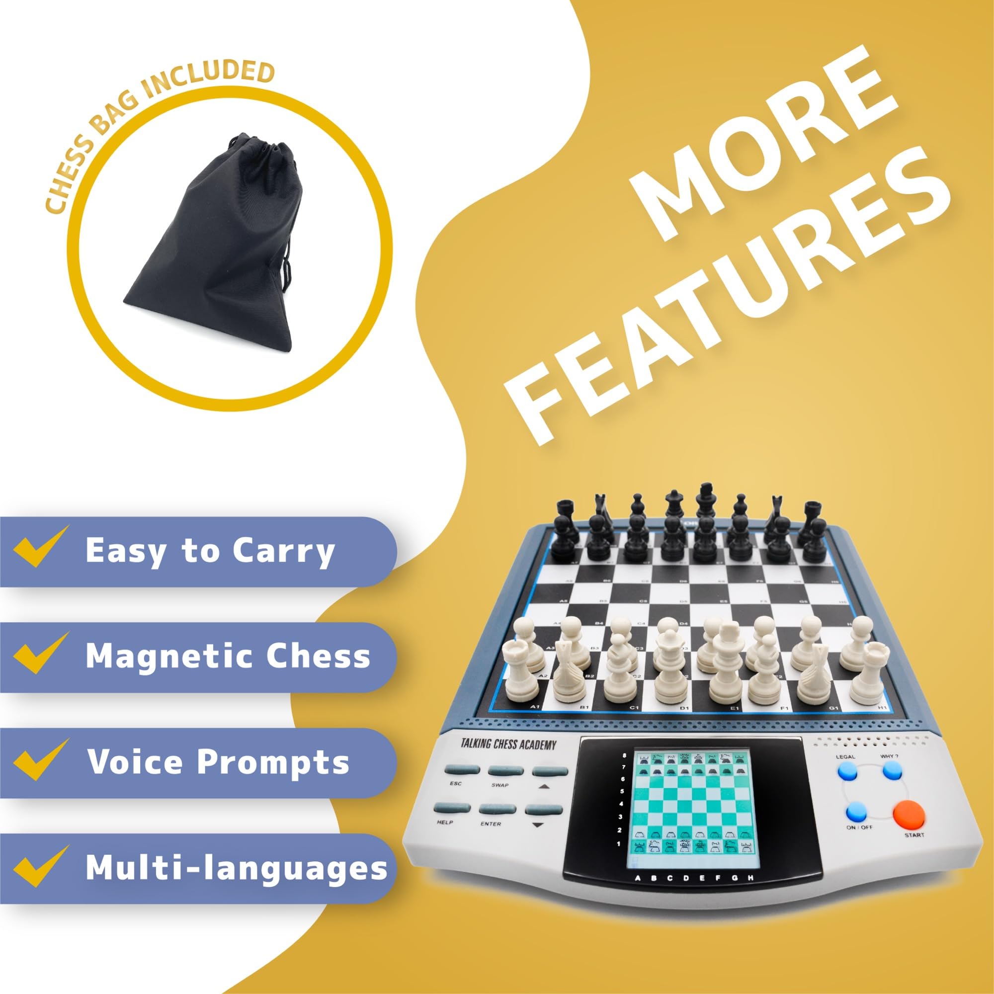 iCore Memory Chess Board in practice mode supporting learning