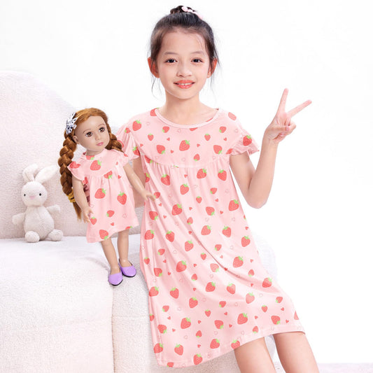 ICOSY doll nightgown set pink perfect for pretend play and bonding