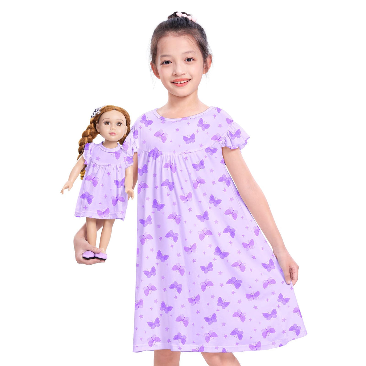 ICOSY matching doll nightgown set for cozy bedtime bonding