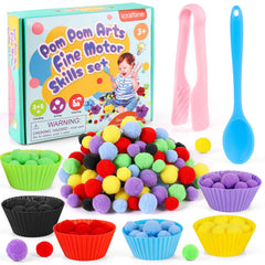 iCraftine pom poms in a colorful mix for sorting activities