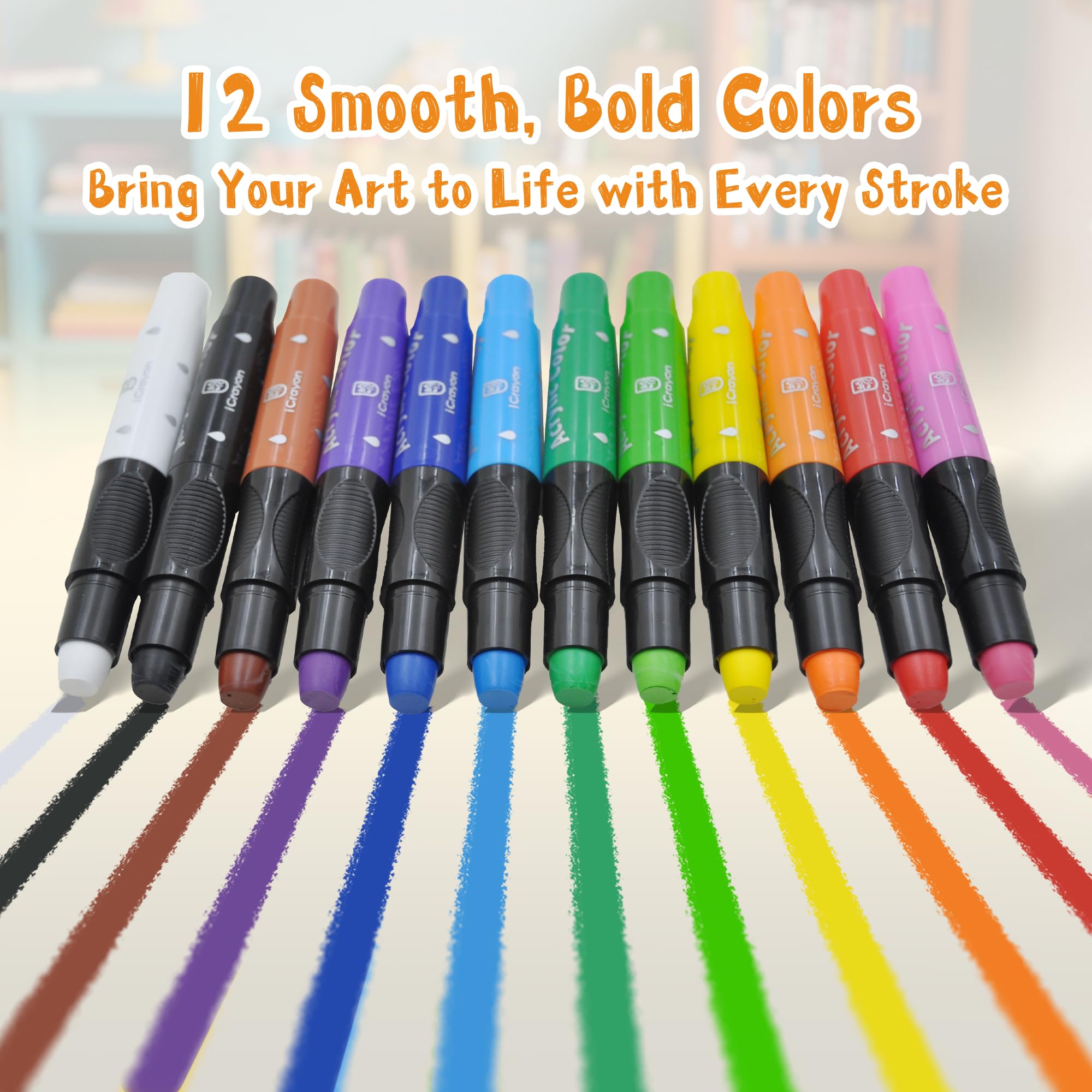 iCrayon used on glass for bright, durable strokes