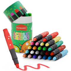 iCrayon 24 colors twist crayons showcase a vibrant palette for versatile, mess-free coloring.