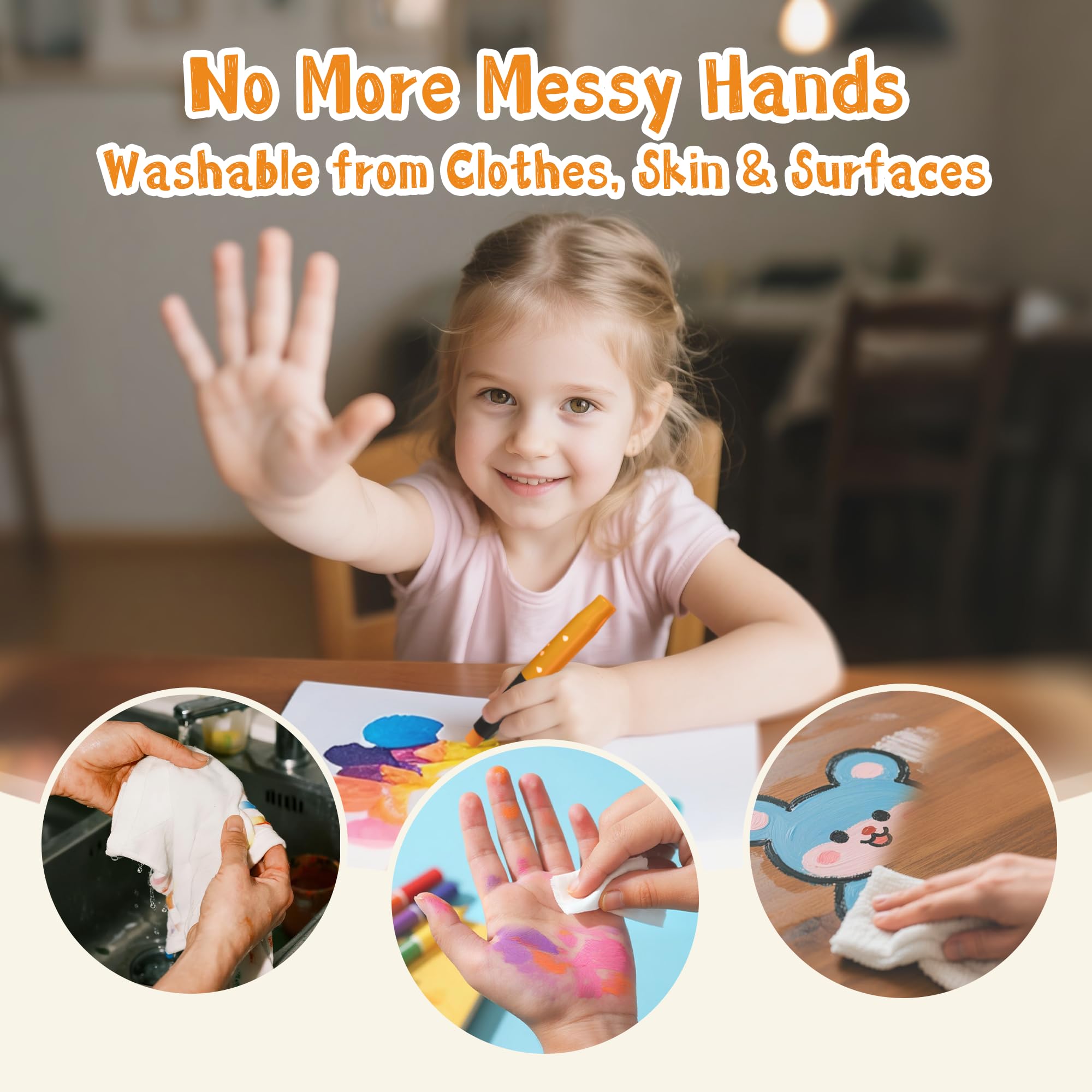 iCrayon pastel on glass illustrates washable, easy-clean art perfect for quick crafts.