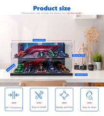 iCUANUTY dust-proof display box in clear acrylic protects your LEGO Speed Champions display.
