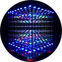 iCubeSmart 3D LED Cube kit top view shows compact, hands-on learning for DIY electronics.