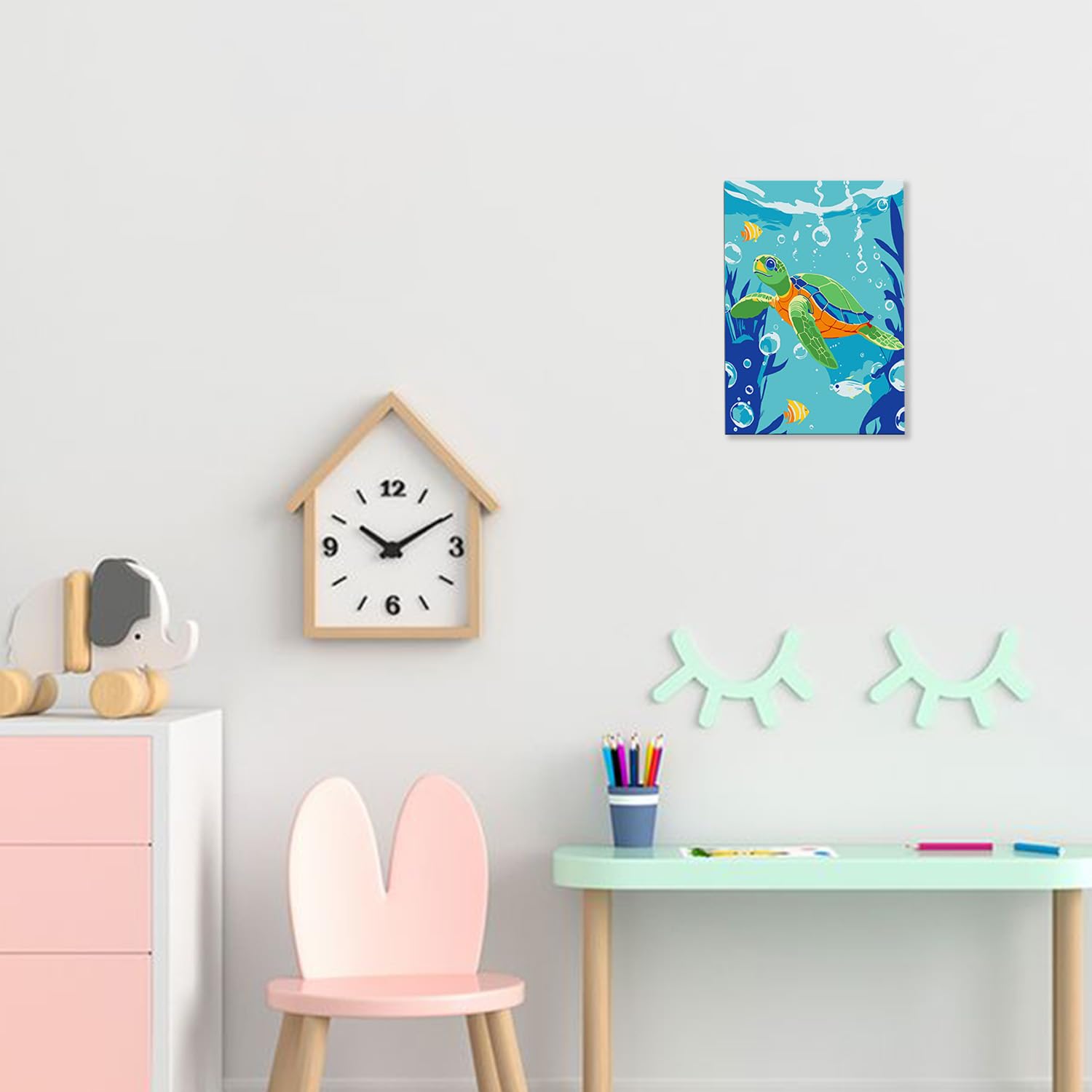 ICYANART Kids paint by numbers paints and brushes include everything for beginners