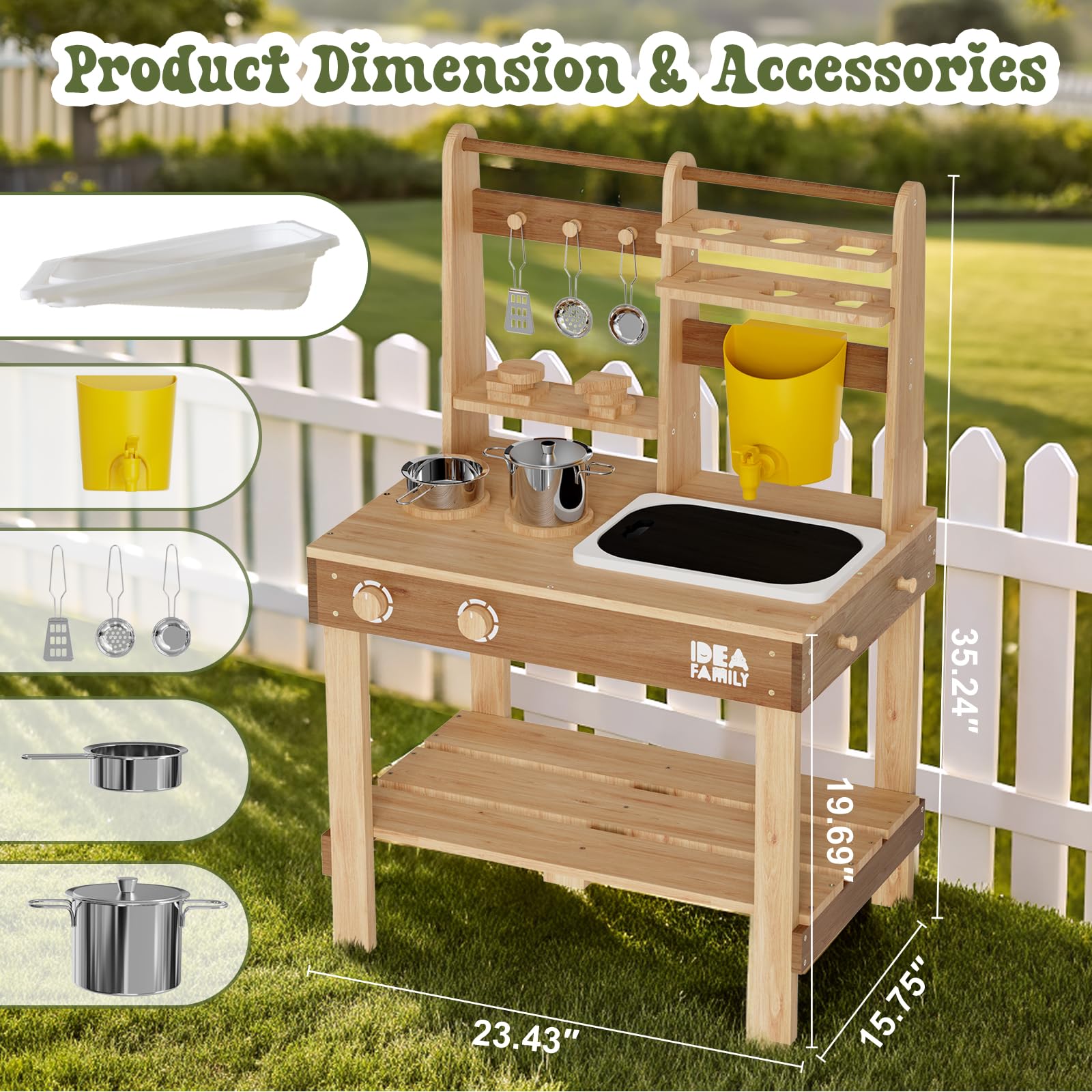 Idea Family wooden sand molds shapes highlight tactile wood textures and creative play ideas.