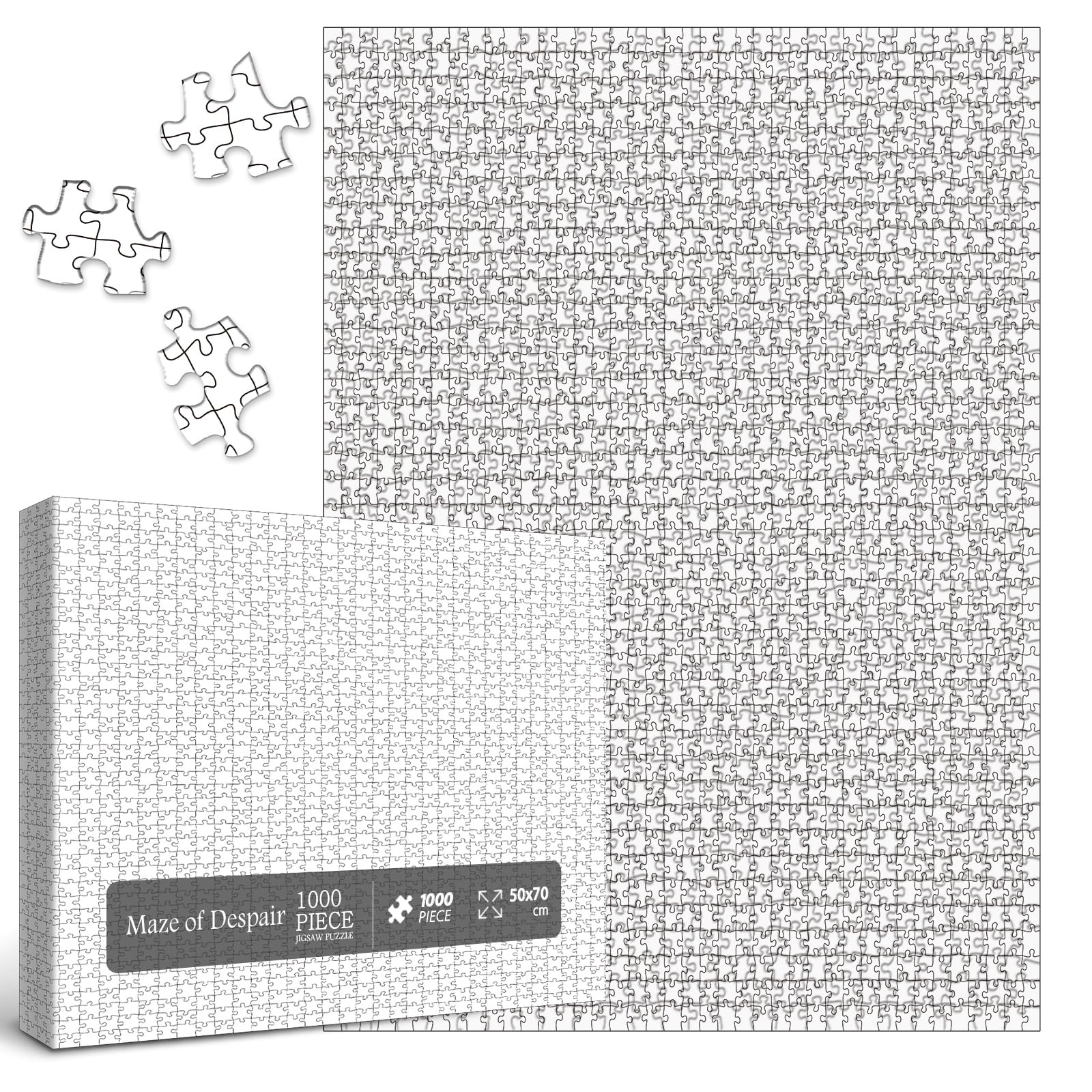 IdeaBazar 1000-piece puzzle with a pristine white maze for focused problem solving.