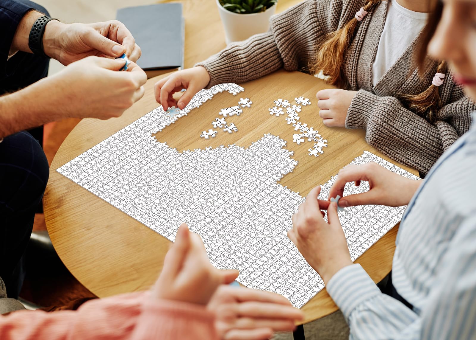 IdeaBazar all-white maze art when finished, ideal for minimalist wall decor.