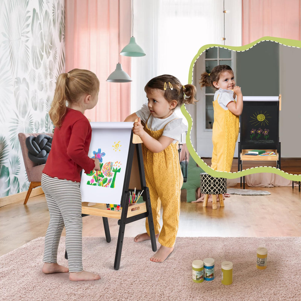 IDEA FAMILY 3-in-1 easel kids drawing session on dual surfaces