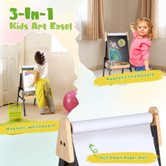 IDEA FAMILY 3-in-1 easel magnetic whiteboard for drawing and painting