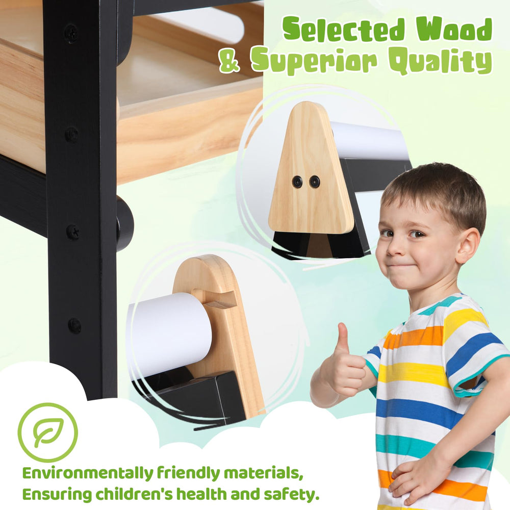 IDEA FAMILY 3-in-1 easel natural pine wood safe and eco-friendly