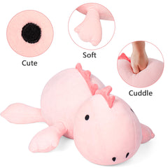 IdeaMeme dino plush in bedroom with calming vibe