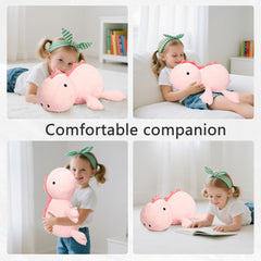 IdeaMeme weighted dino plush in living room setting