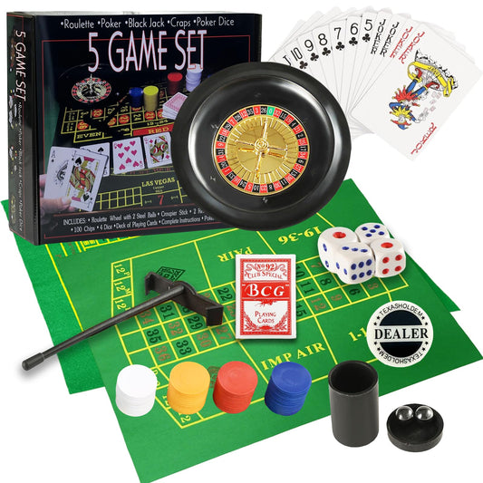 IIDEA 5-in-1 roulette wheel 10-inch ready for home casino nights